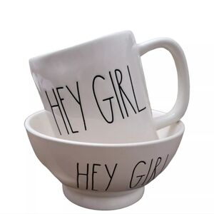 Rae Dunn Hey Girl Mug And Hey Girl Bowl Set